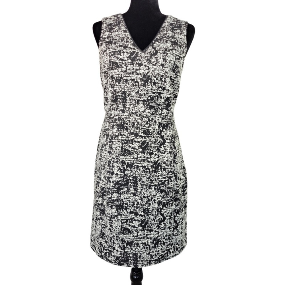 ✅ H by Halston Woman’s Midi Sheath Dress sleeveless white black color size M